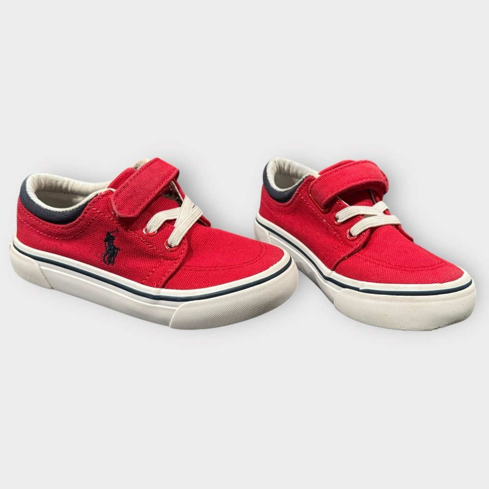Polo by Ralph Lauren Kids Red Canvas Sneakers Size 8 Preppy